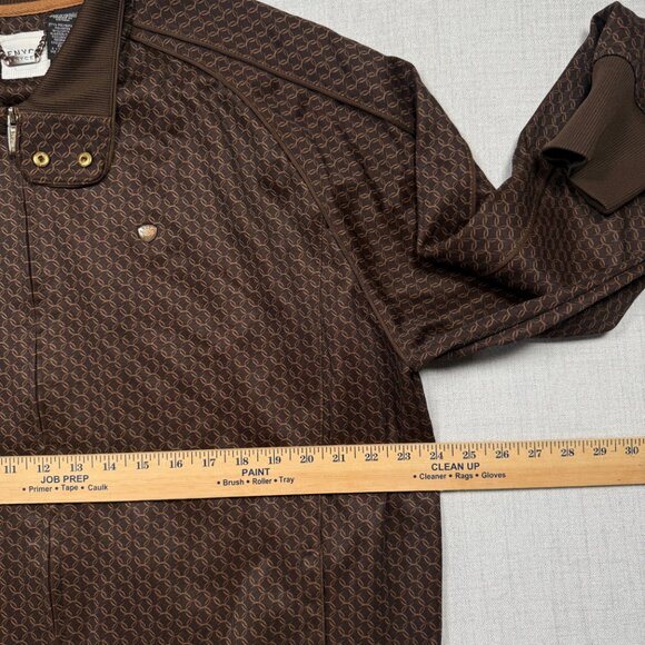 ENYCE Zip Track Jacket Brown Monogram Logo Full Zip Retro Style Size XXL - Picture 11 of 16